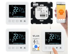 Revolt Elesion Thermostat:2er-Set WLAN-Thermostate Für Fußbodenheizungen, Für Siri, Alexa & GA