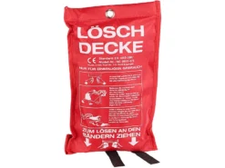 Semptec Löschdecke:Glasfaser-Feuerlöschdecke, 100 X 100 Cm
