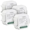 Luminea Home Control Dimmer-Schalter LED:4er-Set WLAN-Unterputz-2-Kanal-Lichtschalter & -Dimmer, App