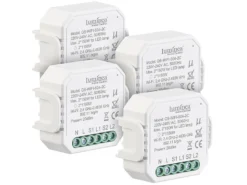 Luminea Home Control WLAN-Schalter Alexa:4er-Set WLAN-Unterputz-2-Kanal-Lichtschalter Mit App & Sprachsteuerung