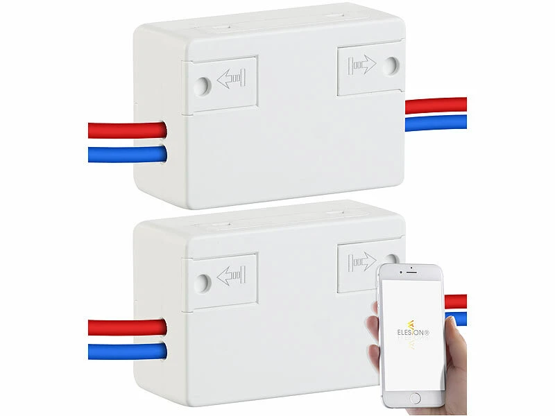 Luminea WLAN Schalter 230V:2er-Set WLAN-Schalter Für Licht, Für Amazon Alexa & Google Assistant