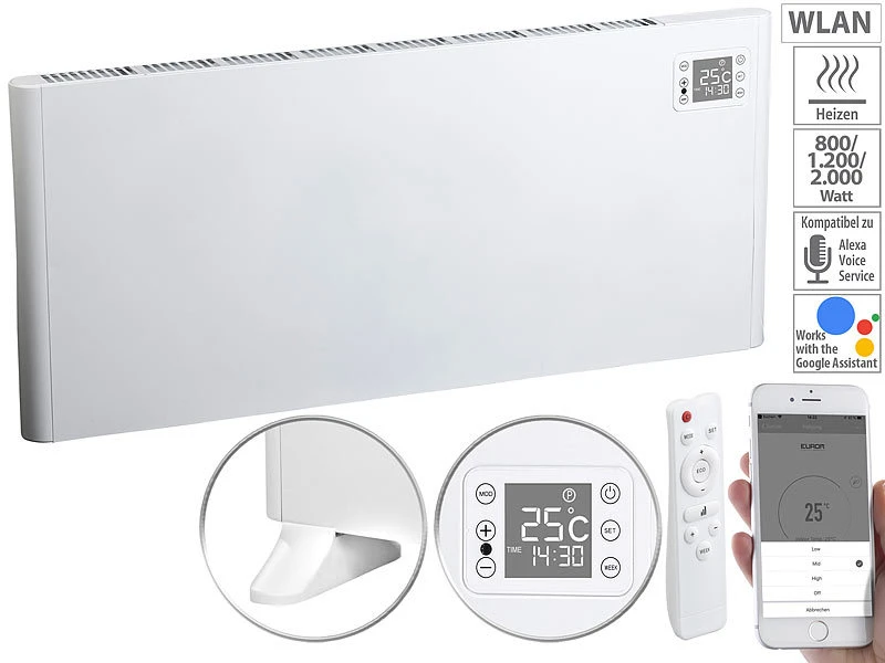 Sichler Smart-Heizung Alexa:WLAN-Konvektor-Wand-Heizung, Kompatibel Zu Alexa (Versandrückläufer) - Image 2