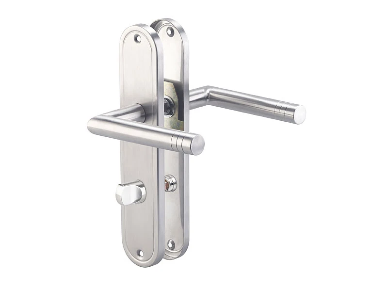 AGT Badezimmer-Türbeschläge:Edelstahl-Türbeschlag-Set Für Bad & WC, 2 Klinken, Versandrückläufer - Image 2