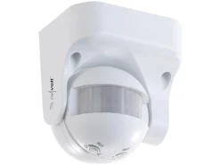 Revolt Bewegungsmelder Außen:Vertikal Schwenkbarer 180°-PIR-Bewegungsmelder, 230 V, IP44