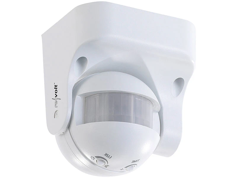 Revolt Bewegungsmelder Outdoor:2er-Set Vertikal Schwenkbare 180°-PIR-Bewegungsmelder, 230 V, IP44 - Image 3