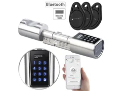 VisorTech Elektrisches Schloss:Elektronischer Tür-Schließzylinder, Transponder, Code, Bluetooth & App