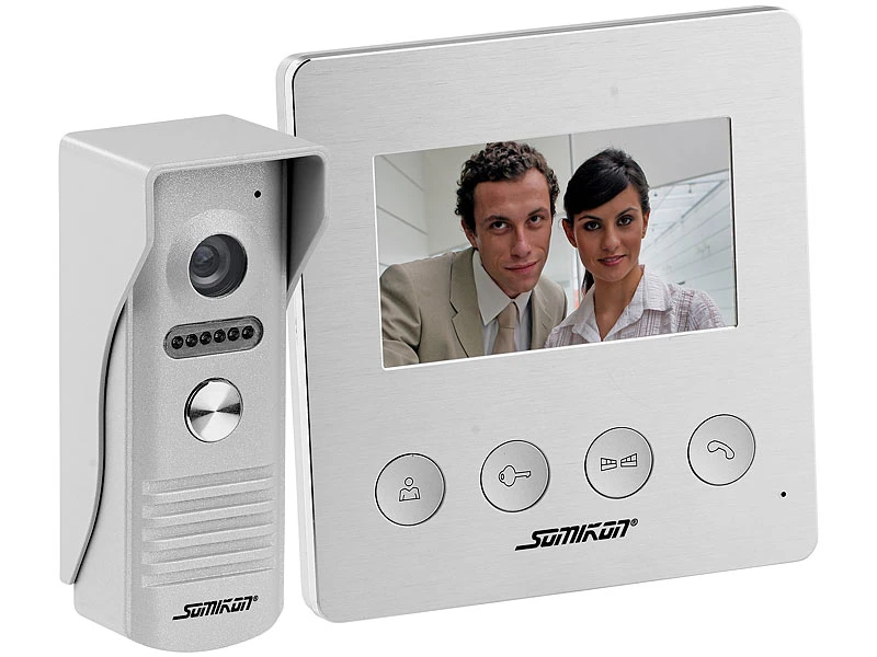Somikon Video Klingel:Video-Türsprechanlage Mit Farbdisplay, LED-Licht & Türöffnungsfunktion - Image 2