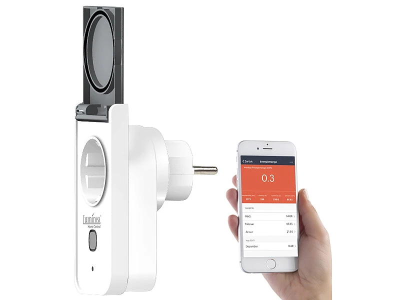 Luminea Home Control WLAN Steckdose Garten:2er-Set WLAN-Outdoor-Steckdosen, App, Sprachsteuerung, 16 A, IP44 - Image 3