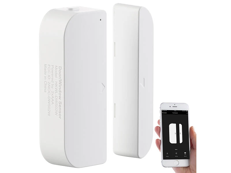 Luminea Fenstersensoren:5er-Set WiFi Tür & Fensteralarm, Alexa Und Google Assistant Komp. - Image 7