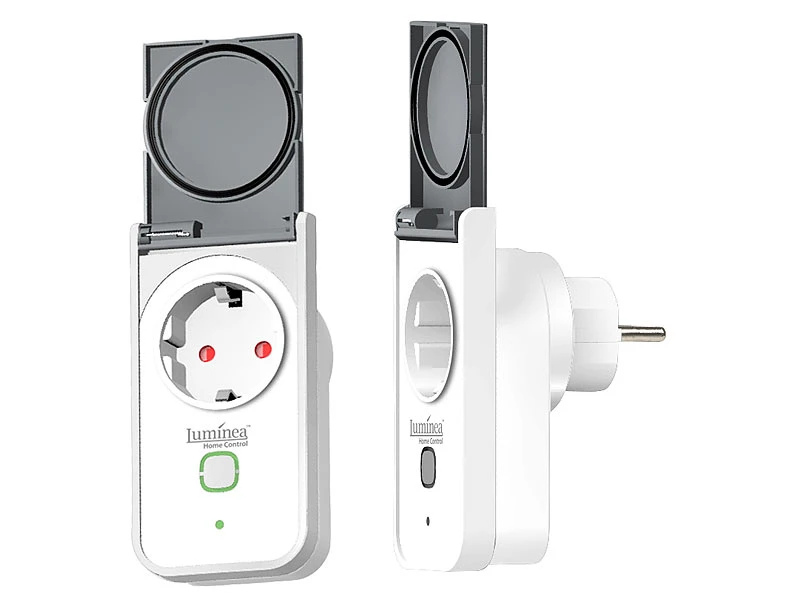 Luminea Home Control WLAN Steckdose Garten:2er-Set WLAN-Outdoor-Steckdosen, App, Sprachsteuerung, 16 A, IP44 - Image 2
