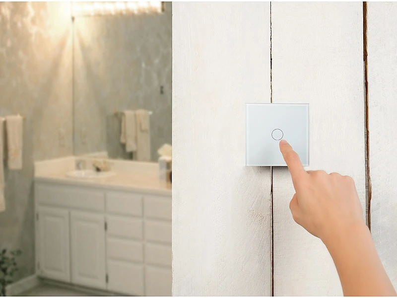 Luminea Home Control Wechselschalter:2er-Set Touch-WLAN-Lichtschalter, Für Siri, Alexa & Google Assistant - Image 6