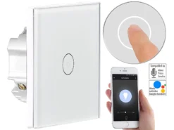 Luminea Home Control Lichttaster:Touch-Lichtschalter, WLAN, Kompat. Zu Siri, Alexa & Google Assistant
