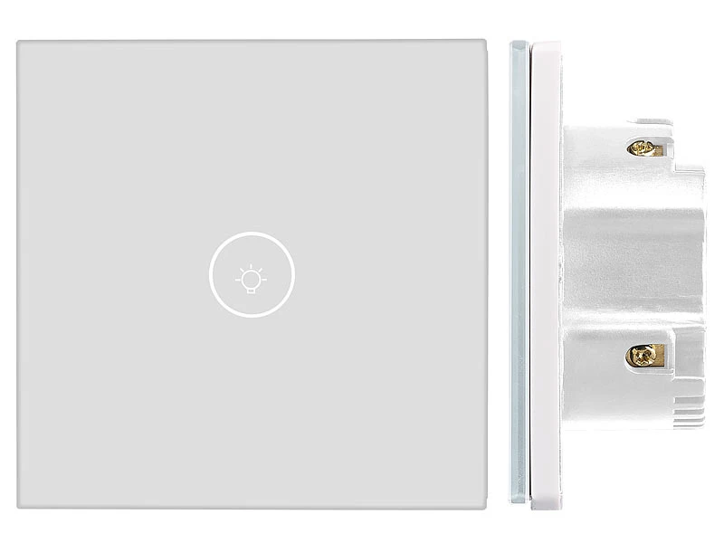 Luminea Home Control Wechselschalter:2er-Set Touch-WLAN-Lichtschalter, Für Siri, Alexa & Google Assistant - Image 3