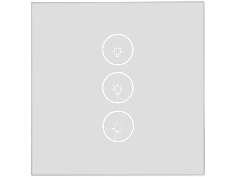Luminea Home Control Touch Wechselschalter:Touch-Dreifach-Lichtschalter, Komp. Zu Amazon Alexa & Google Assistant - Image 7