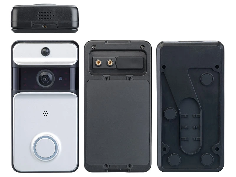 Somikon Türkamera WLAN:WLAN-Video-Türklingel Mit App, PIR-Sensor, Akku, IP53, Funk-Empfänger - Image 5