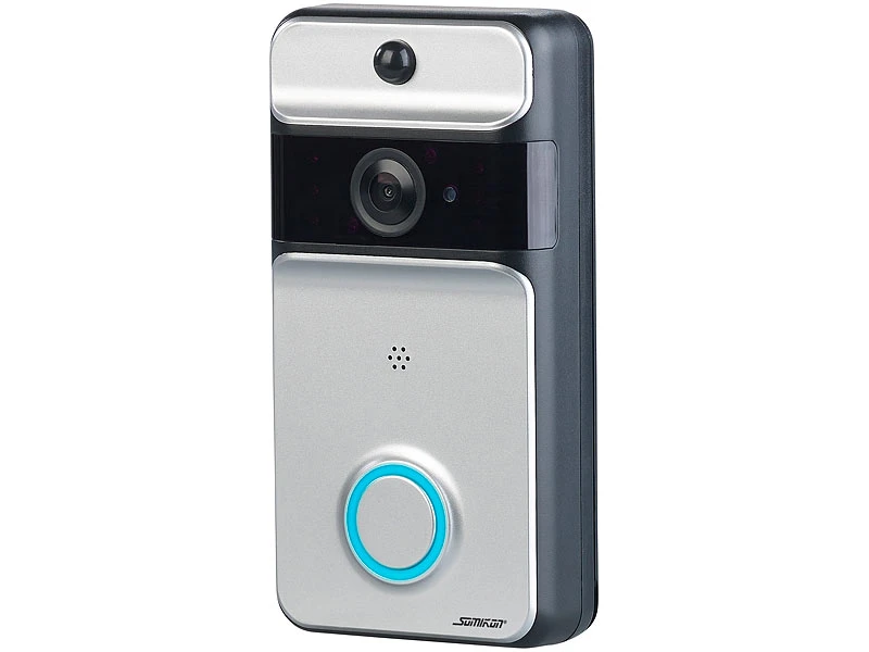 Somikon Doorbell:WLAN-Video-Türklingel Mit App, PIR-Sensor, 166° Bildwinkel, Akku, IP53 - Image 5