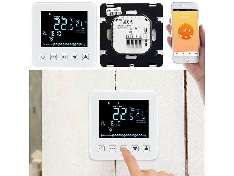 Revolt WLAN Raumthermostat:WLAN-Thermostat Für Fußbodenheizungen, Für Siri, Alexa & GA - Image 2