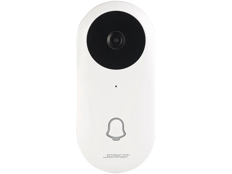 Somikon Türklingel Mit Kamera:WLAN-HD-Video-Türklingel Mit App, Gegensprechen, 156°-Bildwinkel, Akku - Image 6