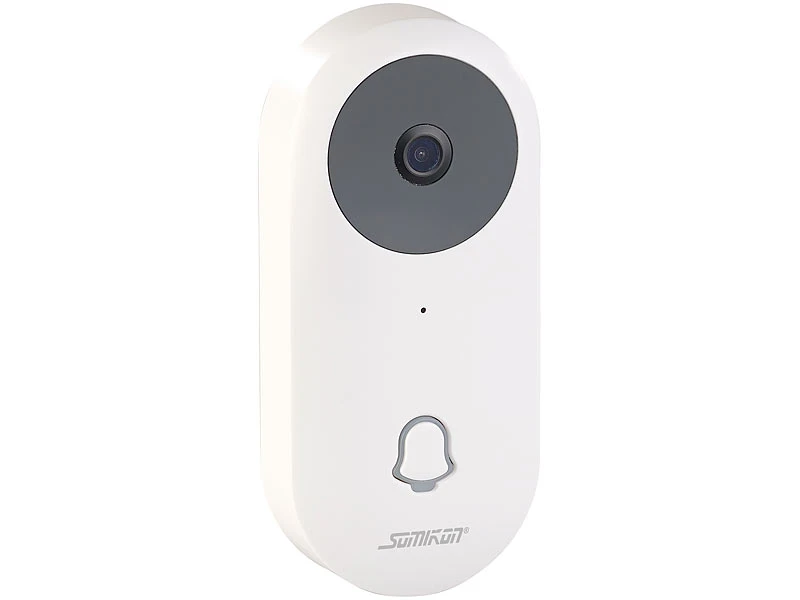 Somikon WLAN Klingel:WLAN-HD-Video-Türklingel Mit App, Gegensprechen, Inkl. Akku - Image 5