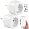 Luminea Home Control Elesion Steckdose:2er-Set WLAN-Steckdosen, Amazon Alexa & Google Assistant Komp., 16 A