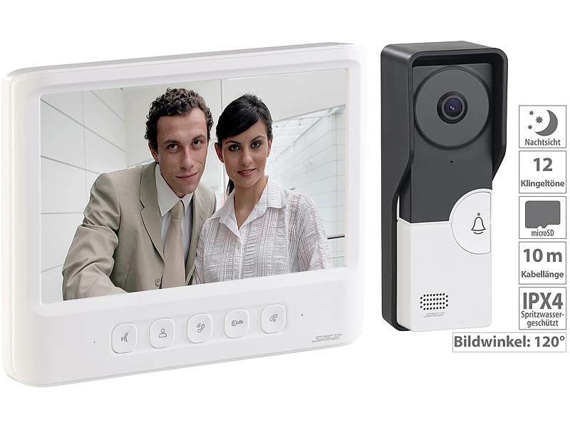 Somikon Türklingel Kamera:Video-Türsprechanlage Mit 17,8-cm-Farbdisplay, Versandrückläufer - Image 2