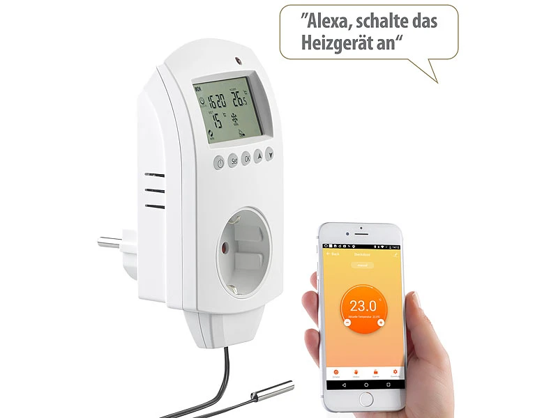 Revolt Thermostat Alexa:WLAN-Steckdosen-Thermostat Für Heizgeräte, App, Versandrückläufer - Image 10