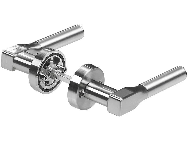 VisorTech Elektronischer Türgriff:Sicherheits-Türbeschlag, Fingerprint-Scanner & Transponder, DIN Rechts - Image 7