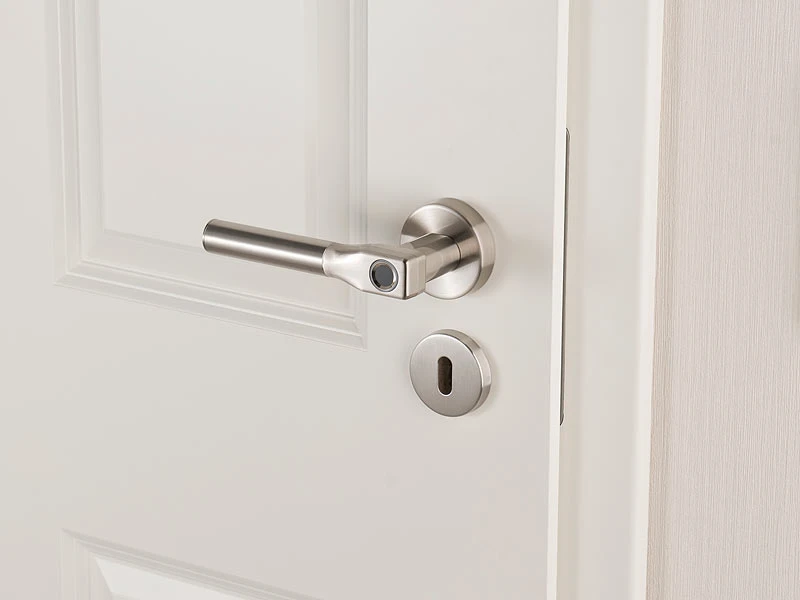 VisorTech Elektronischer Türgriff:Sicherheits-Türbeschlag, Fingerprint-Scanner & Transponder, DIN Rechts - Image 11