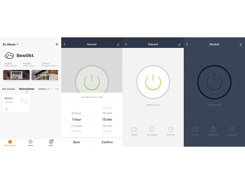 Luminea WLAN Schalter 230V:2er-Set WLAN-Schalter Für Licht, Für Amazon Alexa & Google Assistant - Image 7