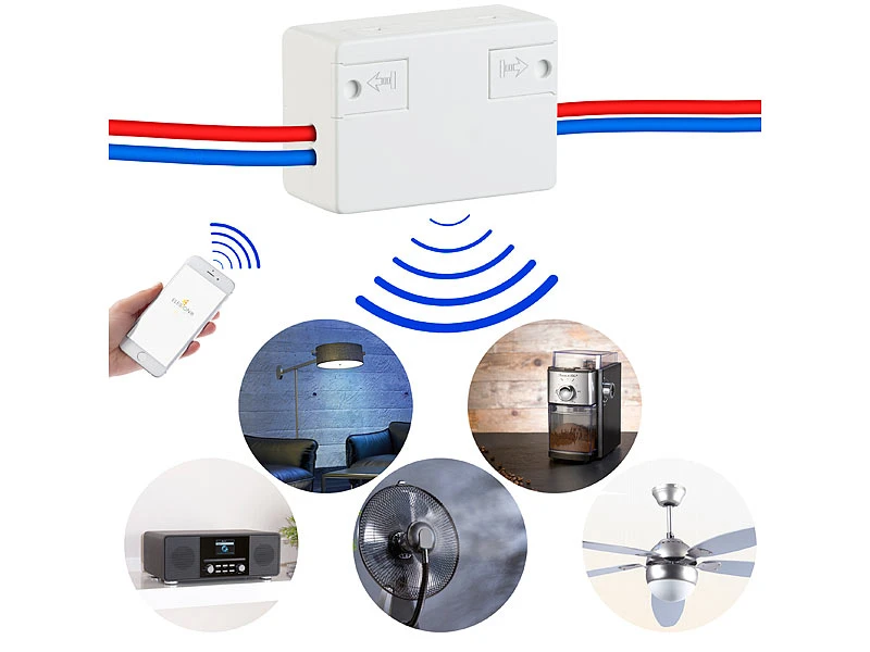 Luminea Home Control WLAN Relais:3er-Set WLAN-Schalter Für Licht & Co., Für Alexa & Google Assistant - Image 3