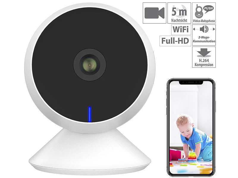 7links Webcams:Full-HD-IP-Überwachungskamera, Smarte Nachtsicht, Versandrückläufer