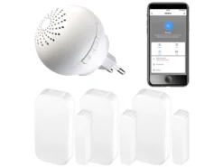 VisorTech Gateway:4-teiliges WLAN-Alarmsystem Für Funkgeräte, 3x Fenster-/Türsensor, App