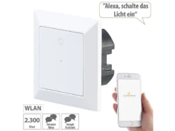 Luminea Home Control WLAN Lichtschalter:Lichttaster Mit WLAN, App, Kompat. Zu Siri, Alexa & Google Assistant