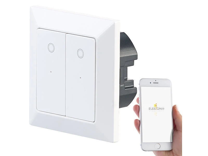 Luminea Home Control WLAN Taster:Doppel-Lichttaster Mit WLAN, App, Für Siri, Alexa & Google Assistant - Image 3