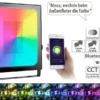 Luminea Home Control RGB-Strahler Außen:Outdoor-Fluter Mit RGB-CCT-LEDs, Bluetooth & App, Versandrückläufer