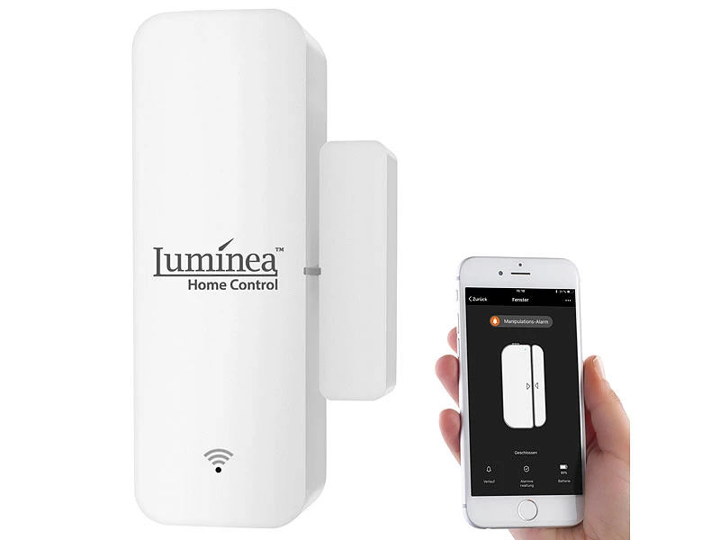 Luminea Home Control Türkontakt WLAN:3er-Set WLAN-Tür- & Fensteralarm Mit App, Für Alexa & Google Assistant - Image 8
