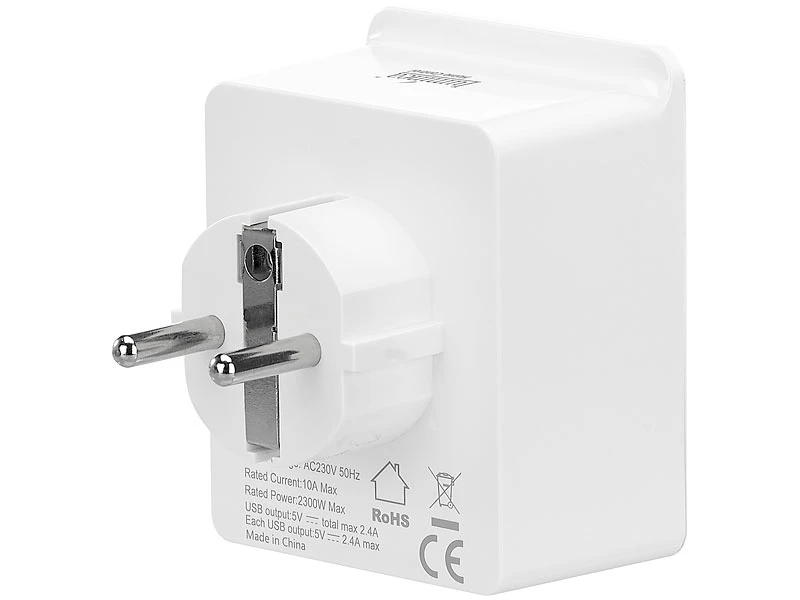 Luminea Home Control Energie Monitor:2er-Set WLAN-Steckdosen, 2 USB, App, Komp. Zu Alexa, Google, Siri - Image 7