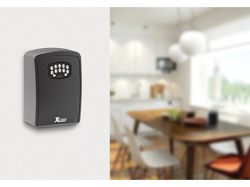 Xcase Schlüsselsafe:Mini-Schlüssel-Safe SAF-100.app Mit Bluetooth Und App, IP54 - Image 6