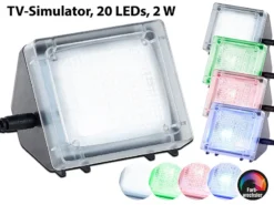 VisorTech TV Imitator:TV-Simulator Zur Einbrecher-Abschreckung, 20 Flackernde LEDs, Netzteil
