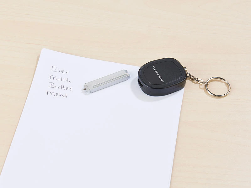 VisorTech Schlüsselalarm:2er-Set Personenalarm Im Autoschlüssel-Design, 110-dB-Sirene, Kuli - Image 10