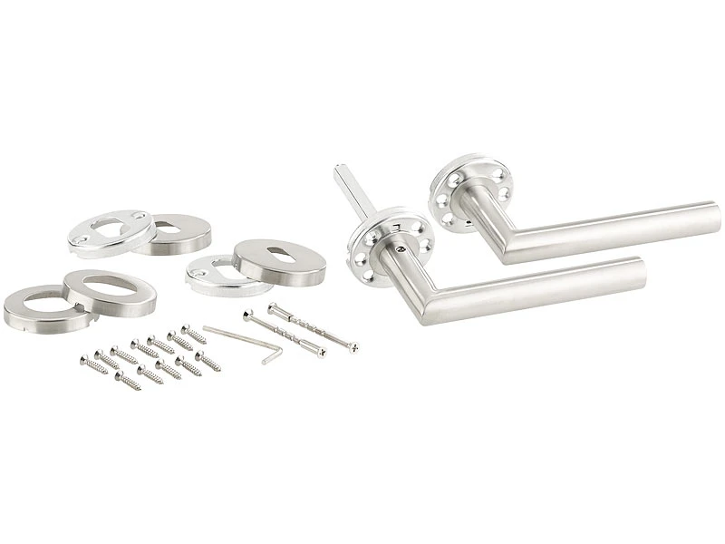 AGT Drückergarnitur:Edelstahl-Türbeschlag-Set, 6 Zimmer-Türklinken, 2 Bad-Türklinken - Image 4