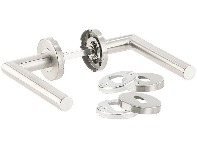 AGT Drückergarnitur:Edelstahl-Türbeschlag-Set, 6 Zimmer-Türklinken, 2 Bad-Türklinken - Image 2