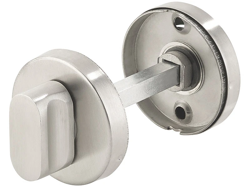 AGT Moderne Türbeschläge:3er-Set Edelstahl-Türbeschlag Für Bad & WC, 6 Klinken & Rosetten, Rund - Image 6