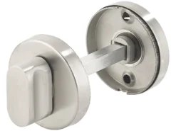 AGT Drückergarnitur WC:Edelstahl-Türbeschlag Für Bad & WC, 2 Klinken & Rosetten, Rund