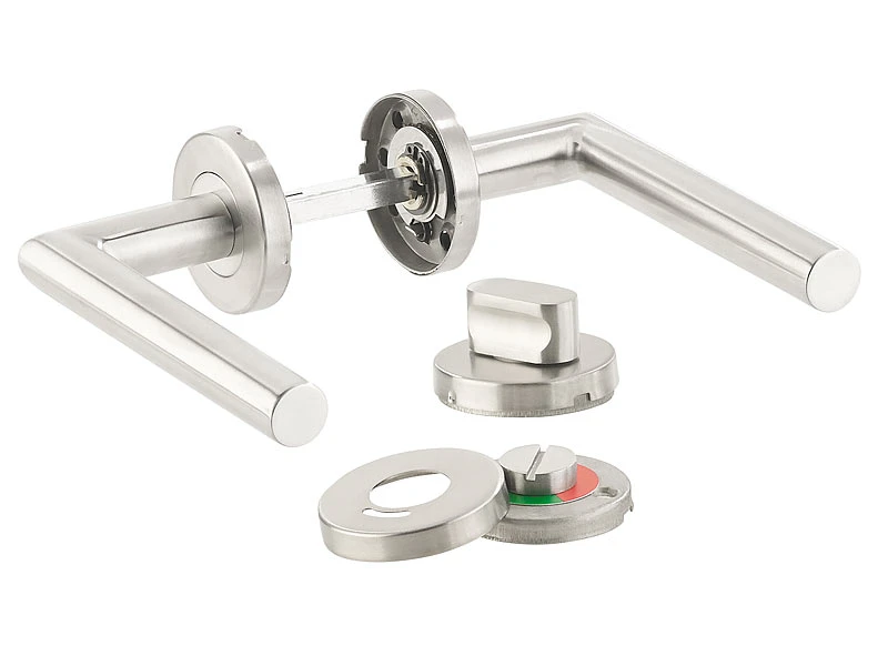 AGT Drückergarnitur:Edelstahl-Türbeschlag-Set, 6 Zimmer-Türklinken, 2 Bad-Türklinken - Image 3