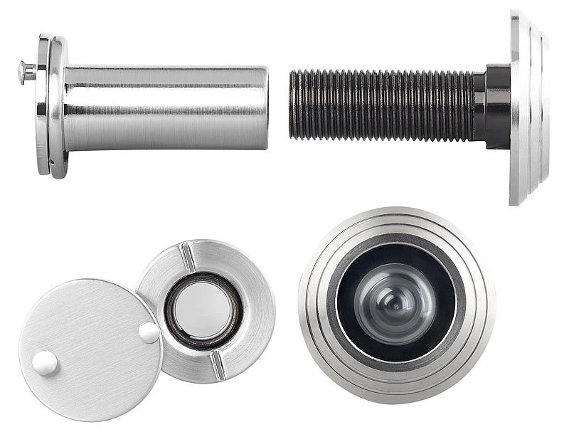 PEARL Türgucker:Türspion Mit Sichtschutz, 160°, 36-60 Mm, Ø 14 Mm, Edelstahl Satiniert - Image 3