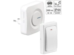 CASAcontrol Haustürklingel Ton:Batterielose Funk-Türklingel Mit Steckdosen-Empfänger, 36 Töne, IP44