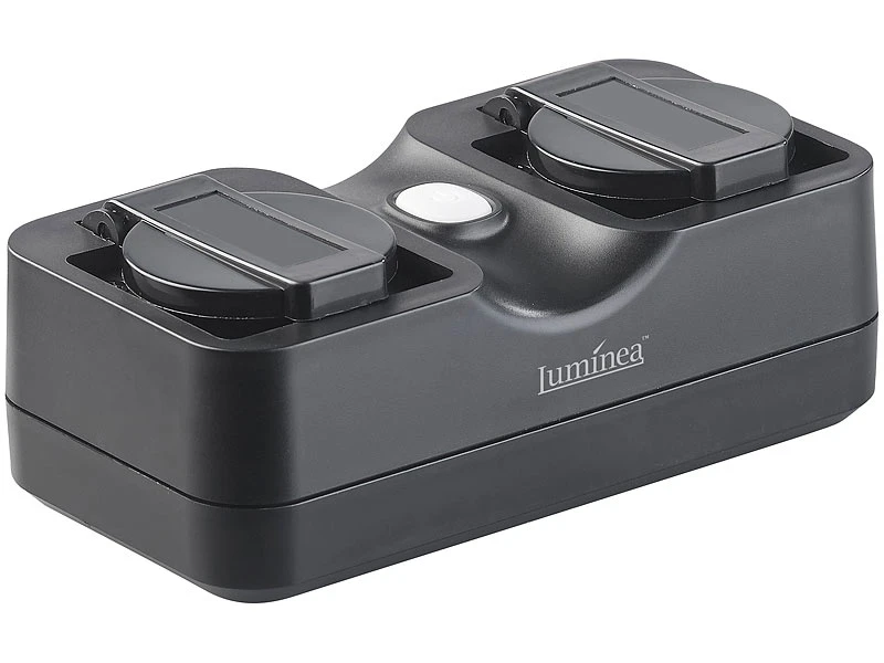 Luminea Home Control WLAN Aufputz Steckdose:2-fach-WLAN-Outdoor-Steckdosenleiste, App, Sprachsteuerung, 15 A, IP44 - Image 9