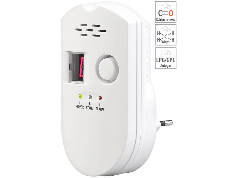 VisorTech Gas-Messgerät:4er-Set Steckdosen-Multi-Gasmelder Für Erdgas Und Autogas, 85 DB - Image 3