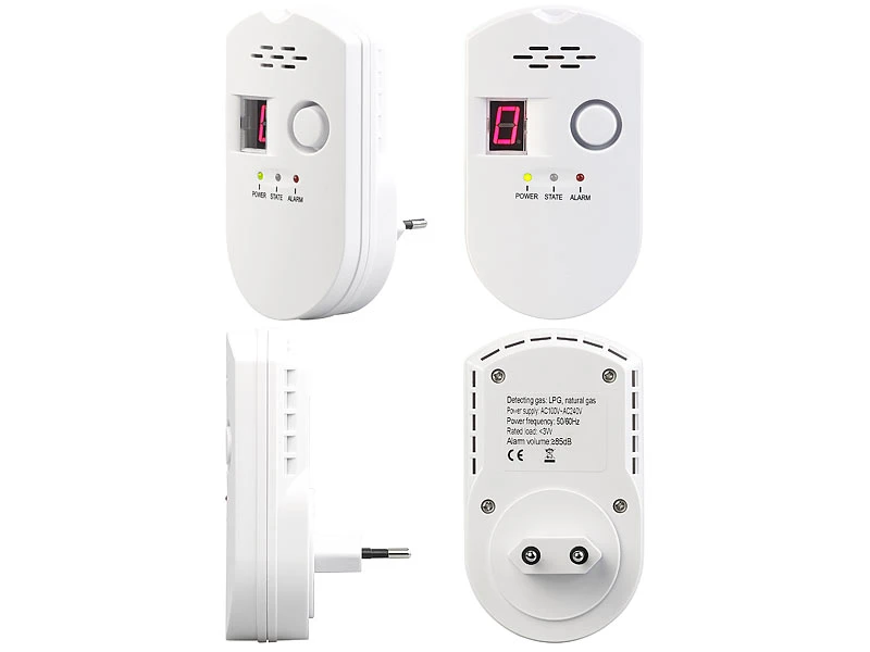 VisorTech Gas-Messgerät:4er-Set Steckdosen-Multi-Gasmelder Für Erdgas Und Autogas, 85 DB - Image 7